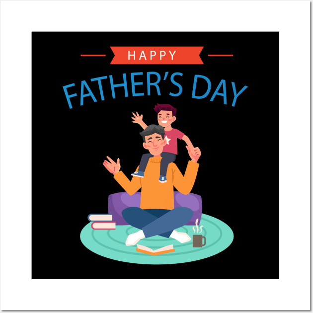 happy fathers day premium gift from son Wall Art by Spring Moon